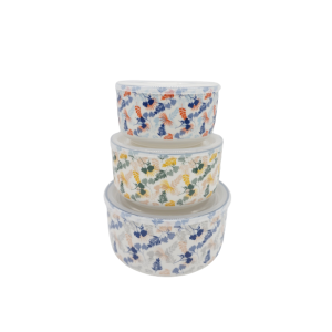 TABLEWORKS 3pc Microwave Bowl Sealed Food Container Set