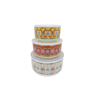 TABLEWORKS 3pc Microwave Bowl Sealed Food Container Set