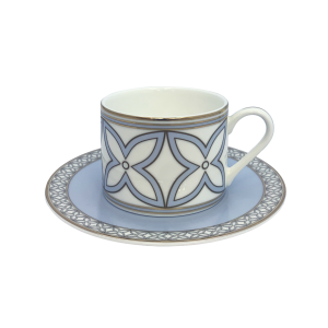 DES FLEURS - BLUE Tea Coffee Cup With Saucer 