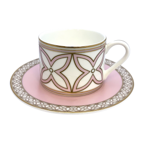 DES FLEURS - PINK Tea Coffee Cup With Saucer